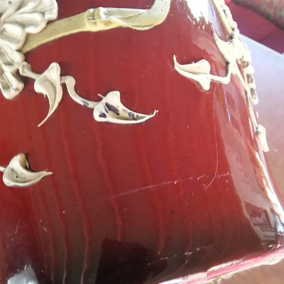 Gorgeous VTG MCM Hollywood Regency Chrysanthemums/Bamboo relief Table Lamp - Picture 12 of 14